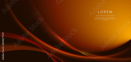 Abstract curved red shape on red background with lighting effect and copy space for text. Luxury design style.