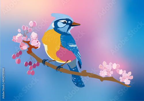 bird on a flowering branch