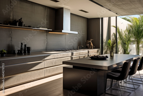 A Well-Equipped, Sophisticated and Stylish Contemporary Kitchen with Cutting-Edge Technology, Sleek Design, and Silver Accents