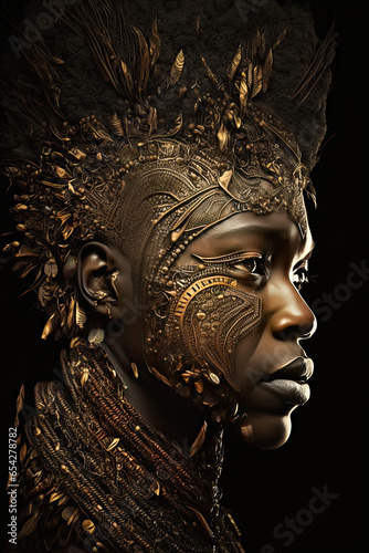 African Divinity in Fractals: A High-Resolution, Photorealistic Representation