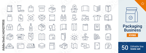 Packaging icons Pixel perfect. Box,bag, product, ....