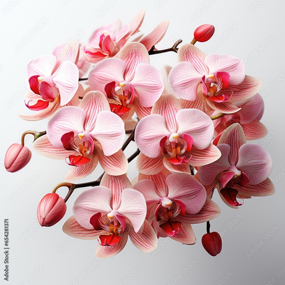 Full Vieworchid Orchidaceae Spp. , Isolated On White Background, For Design And Printing - obrazy, fototapety, plakaty 