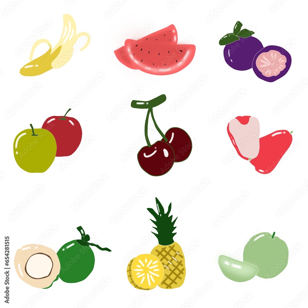 set of fruits set of fruits