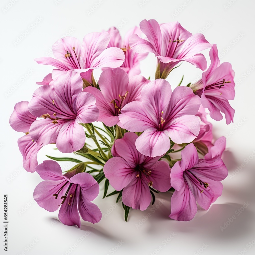 Full Viewphlox Phlox Spp. On A Completely , Isolated On White Background, For Design And Printing Full Viewphlox Phlox Spp. On A Completely , Isolated On White Background, For Design And Printing