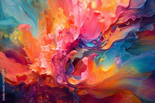 Vibrant, luminous oil painting with liquid art style and a fascinating, magical texture. Generative AI