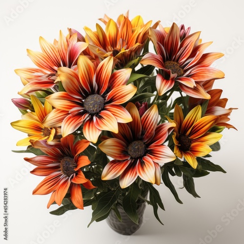 Full Viewgazania Gazania Spp. On A Completely , Isolated On White Background, For Design And Printing
