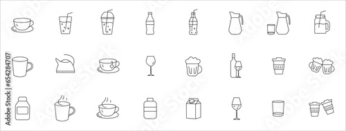 Set of 24 drinks web icons. 