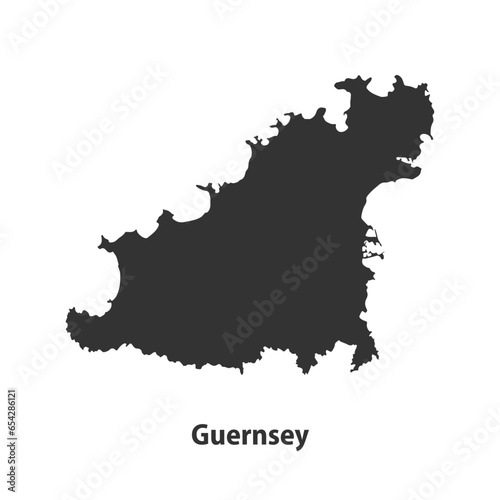High quality Silhouette Map Isolated on White Background