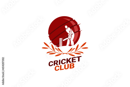 Cricket Logo or football club sign Badge. Cricket logo with shield background vector design. Vector illustration. 