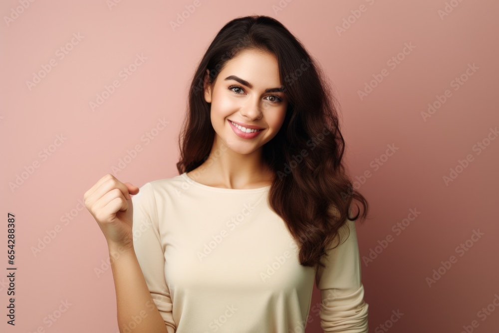 A beautiful young woman holding a toothbrush in her hand. This image can be used for dental care advertisements or articles about oral hygiene. A beautiful young woman holding a toothbrush in her hand. This image can be used for dental care advertisements or articles about oral hygiene.