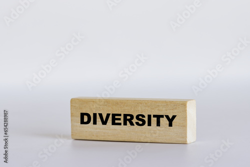 Diversity symbol. Wooden blocks with word Diversity on white background. Business, diversity concept.