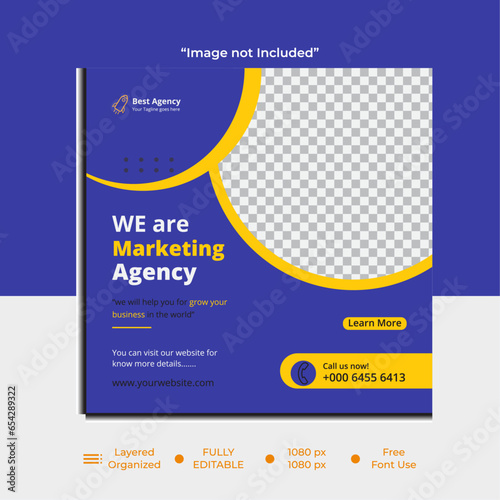 Creative business marketing social media post, Vector digital marketing business post.