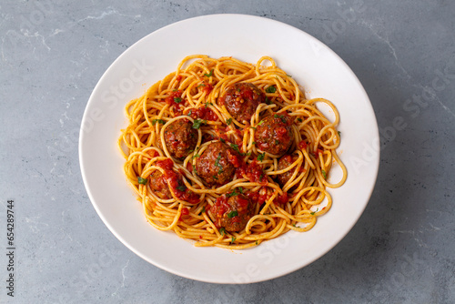 Spaghetti with meatballs an...