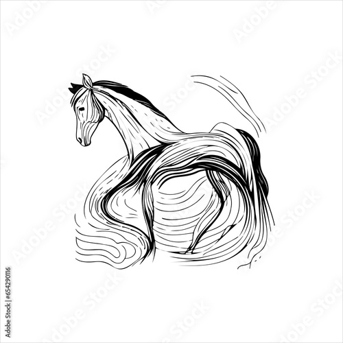 Horse Vector Line Art illustration Isolated