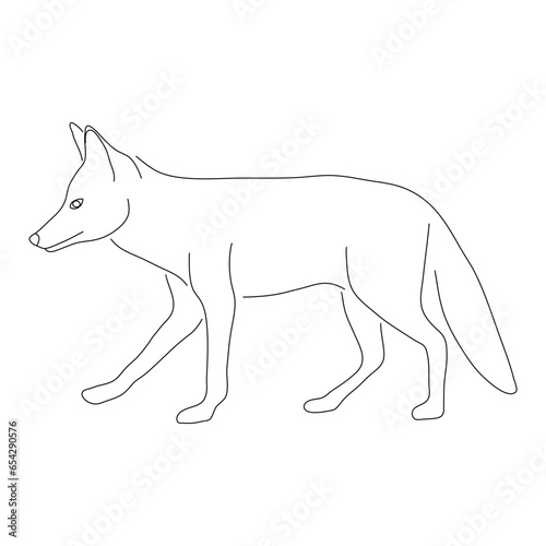 Hand-drawn Jackal. Vector editable stroke.