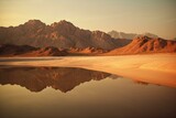 Deserts reflect empty yet stunning landscapes. Generative AI