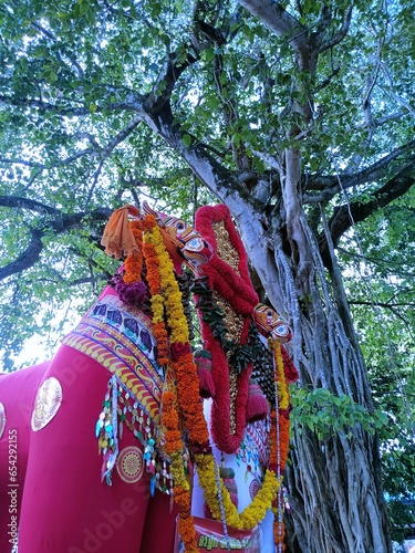 Onam festival at the historic Ochira temple photo