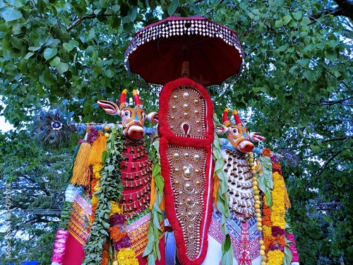 Onam festival at the historic Ochira temple photo