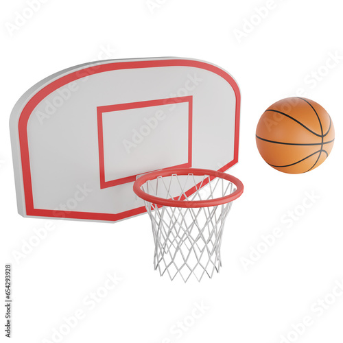 Basketball post clipart flat design icon isolated on transparent background, 3D render sport and exercise concept
