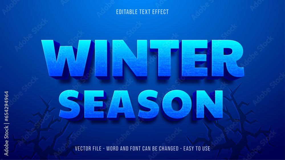 Editable text effect winter season mock up Editable text effect winter season mock up