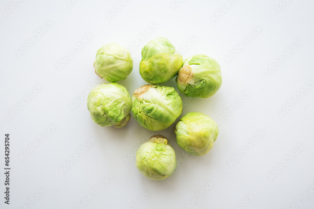 isolated Brussels sprouts close-up, place for inscription isolated Brussels sprouts close-up, place for inscription