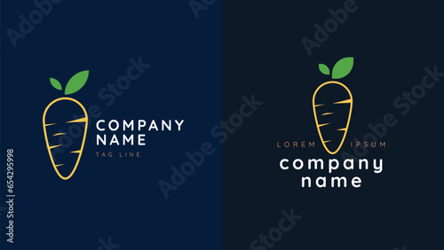 Carrot logo vector template for your business, farm, vegetable product, food brand, etc