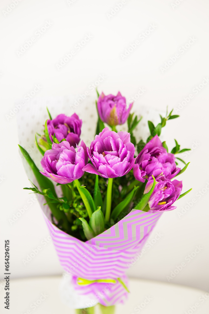 bouquet of beautiful violet lush tulips in a vase bouquet of beautiful violet lush tulips in a vase