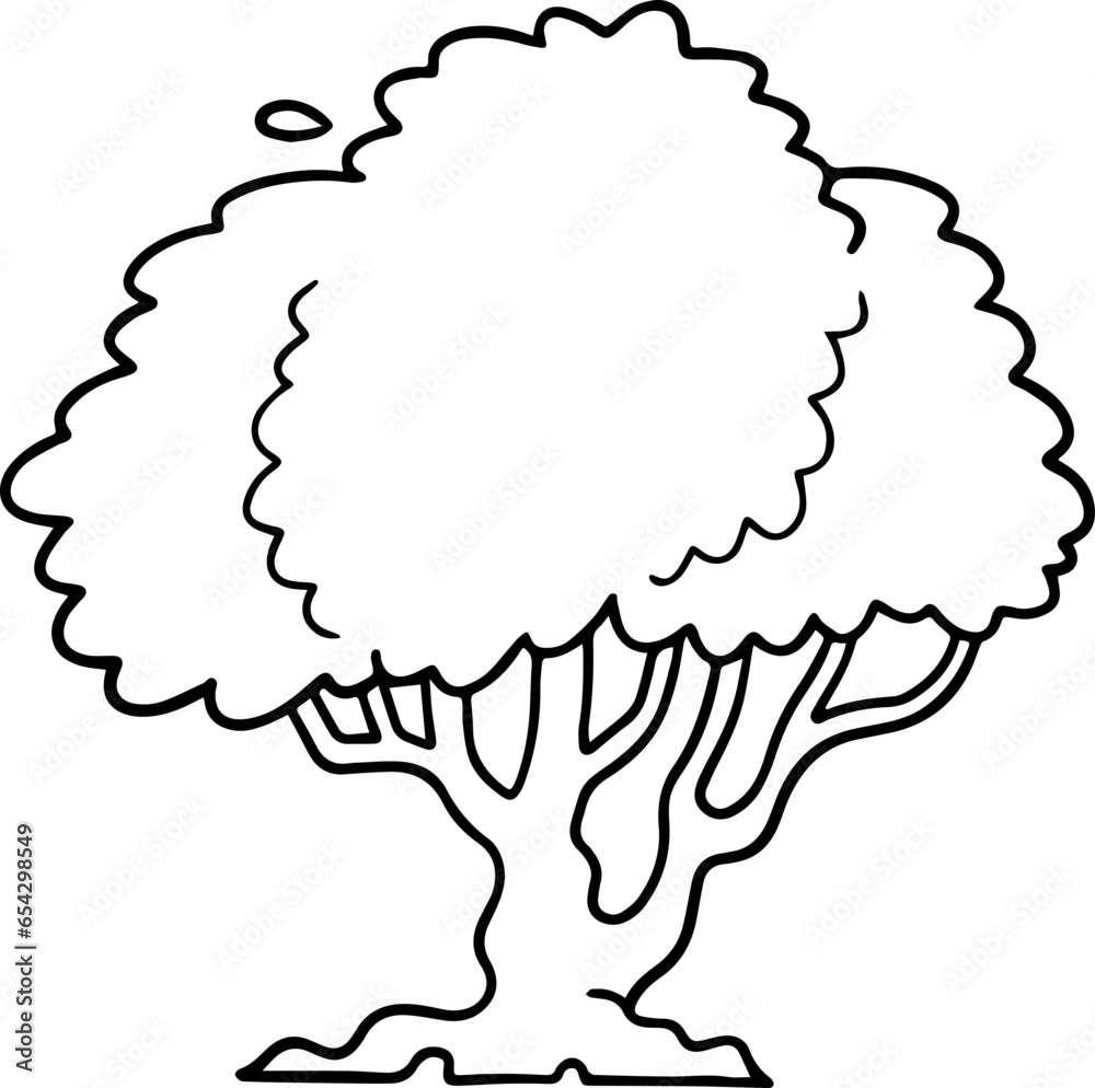 cartoon tree with root illustration. cartoon tree with root illustration.