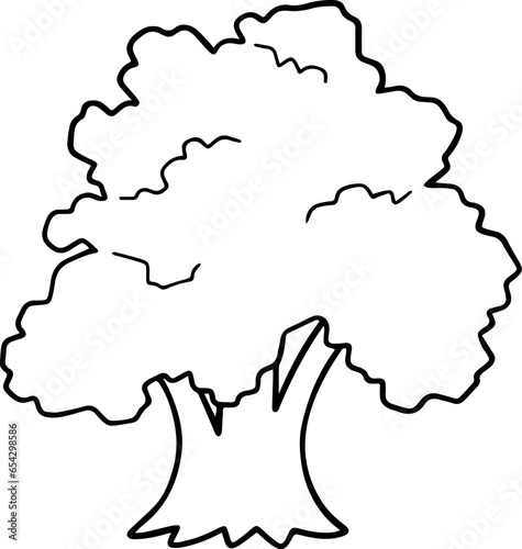 cartoon tree with root illustration.