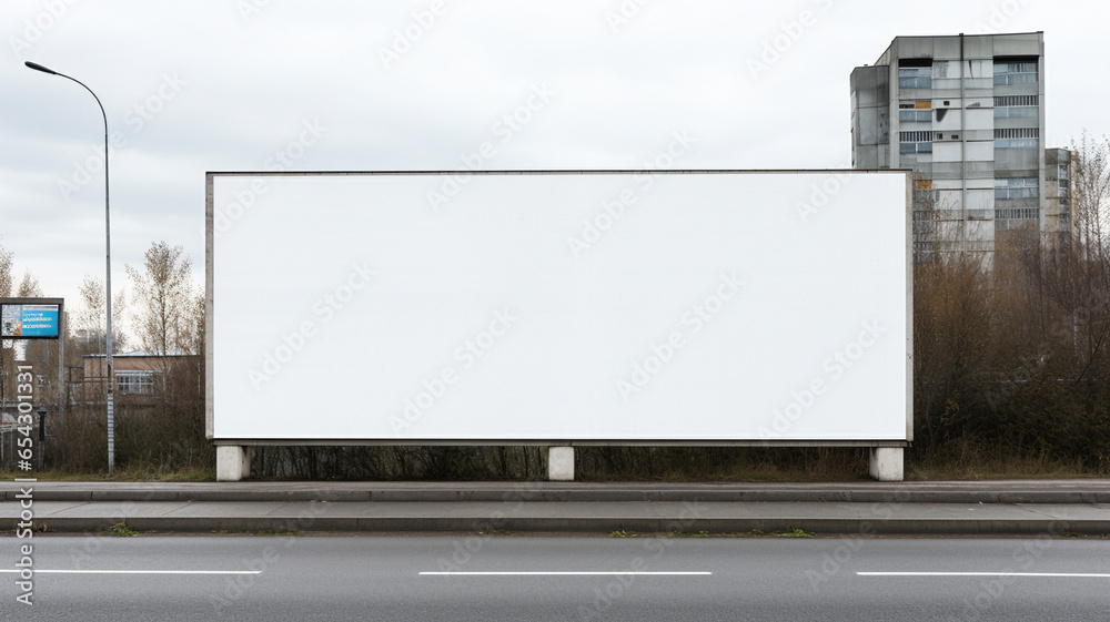 Empty mockup advertisement board commercial poster banner in the city town for your product placement montage. Empty mockup advertisement board commercial poster banner in the city town for your product placement montage.