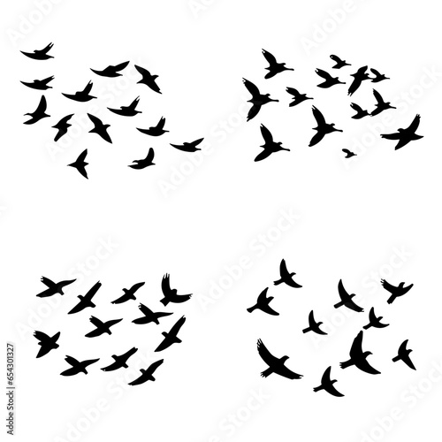 Flock of Birds Silhouette