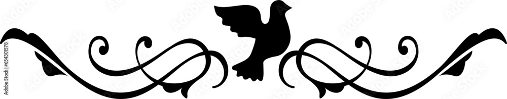Decorative delimiter separator text with pigeon