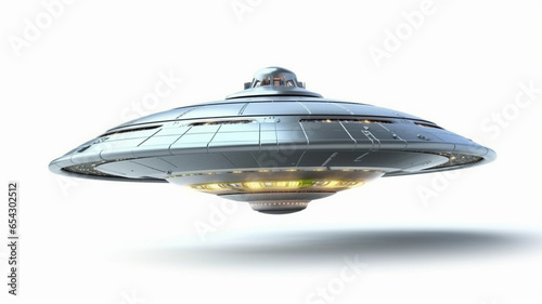 Flying Saucer Flying in Space