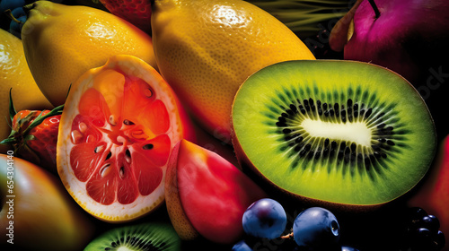 Juicy and Vibrant Fruits on a pile