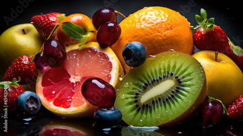 Juicy and Vibrant Fruits on a pile