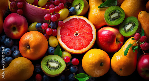 Juicy and Vibrant Fruits on a pile