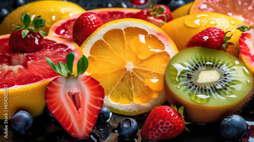 Juicy and Vibrant Fruits on a pile