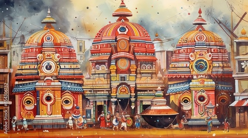 Ratha Yatra, Lord Jagannath, Balabhadra and Subhadra, Generative ai. photo