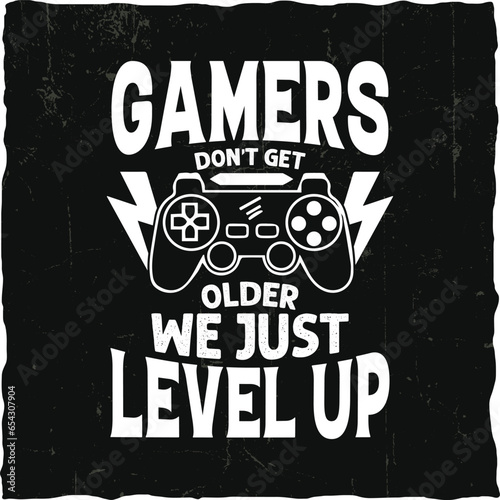 Gaming Typography T-Shirt Design Vector