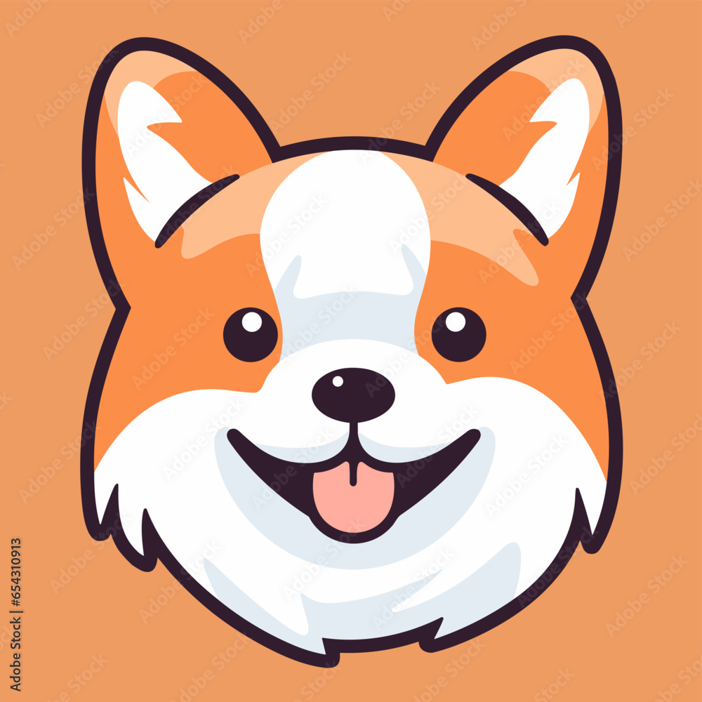 a cute dog face in the style of cute cartoonish a cute dog face in the style of cute cartoonish