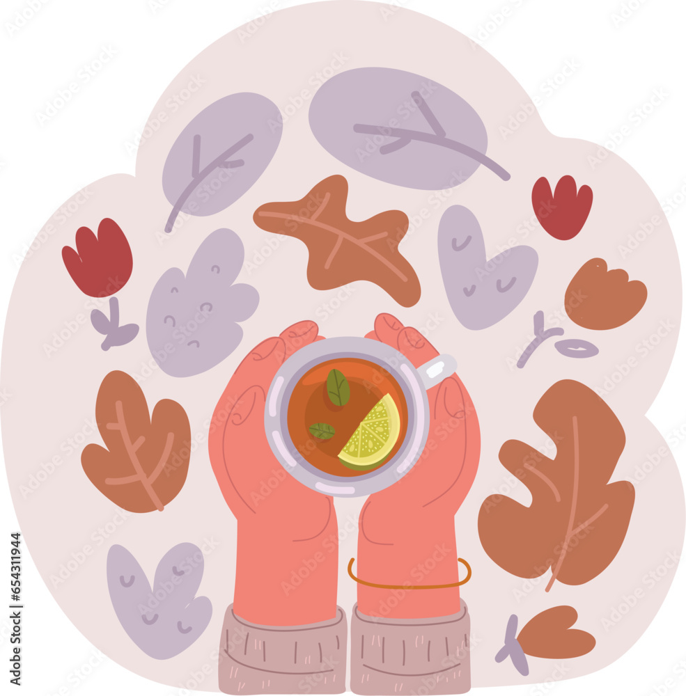 Vector illustration of Cups of coffee top view Vector illustration of Cups of coffee top view