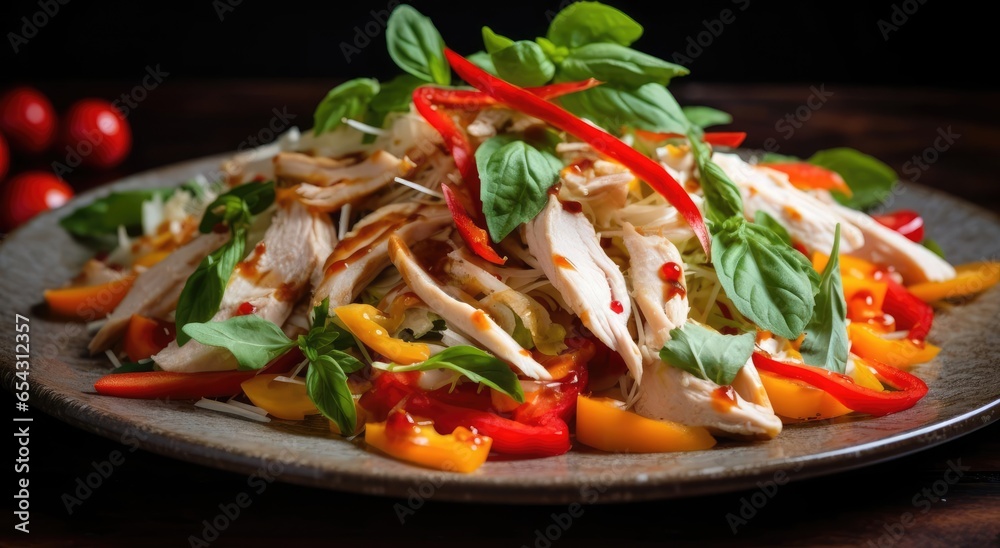 Italian salad with chicken and vegetables