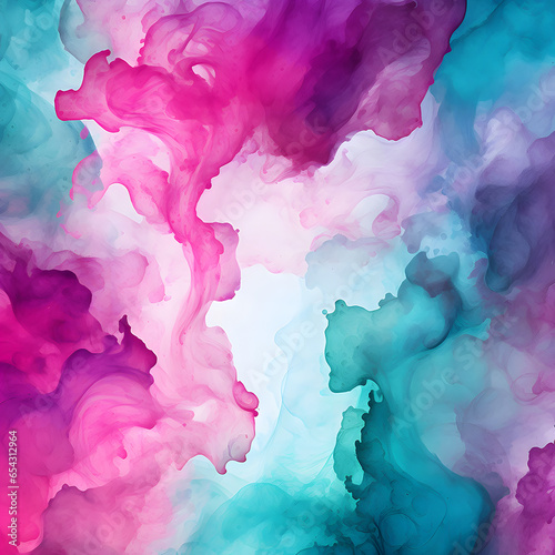 Watercolor teal & magenta
