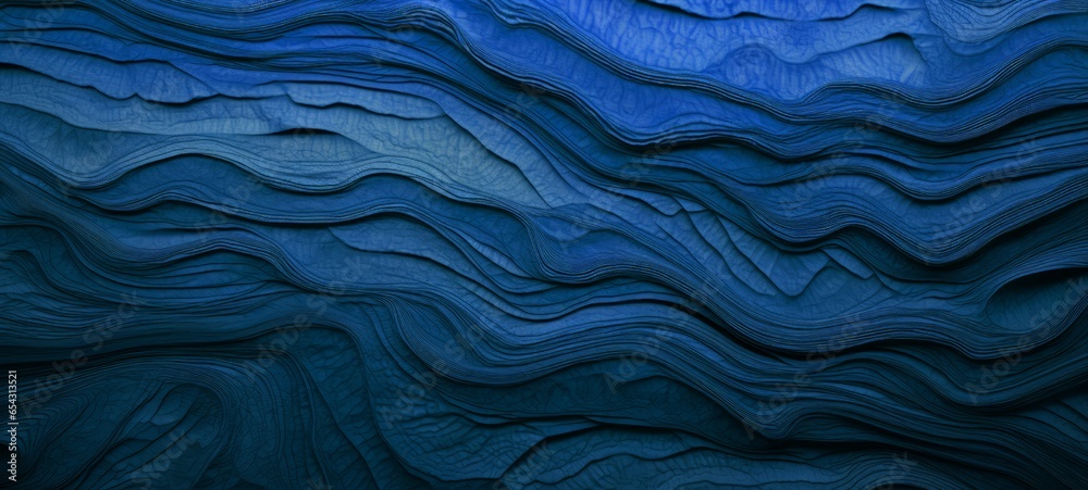 Obraz premium Wood art background - Abstract closeup of detailed organic blue wooden waving waves wall texture banner wall