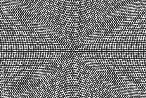 Silver glitter halftone dotted background, circle halftone dot effect, shiny bead backdrop, vector illustration.