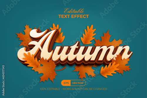 Autumn Text Effect Style. Editable Text Effect Warm Theme.