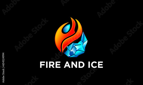 fire and ice logo vector