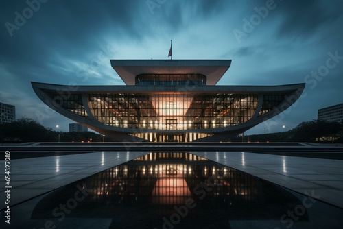 Architecture of government building. Generative AI photo