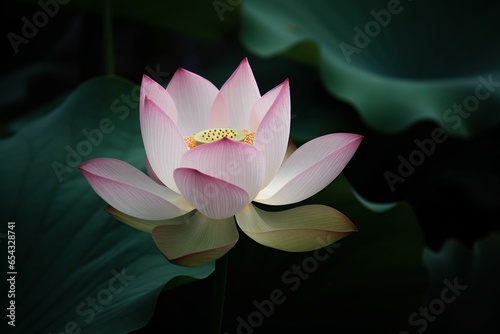 A serene lotus flower perfect for unwinding. Generative AI
