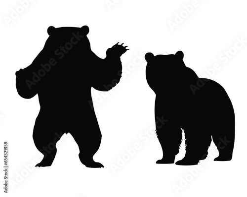 Fototapeta Naklejka Na Ścianę i Meble -  Bear Silhouette Vector. Bear Vector Illustration. Bear Artwork.